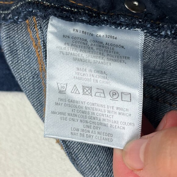 Anthropologie Pilcro Dark Wash Blue Jeans Sz 34 Stretch Denim Straight Mid-Rise - Picture 10 of 14